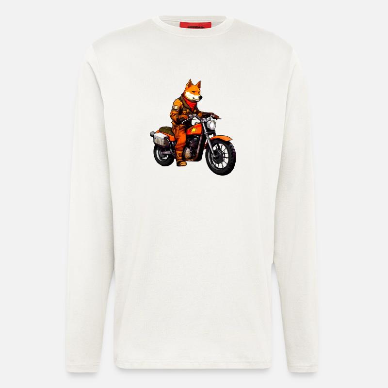 Fuchs Motorradfahrer - Langarmshirt - made by SPREAD  - OFF WHITE