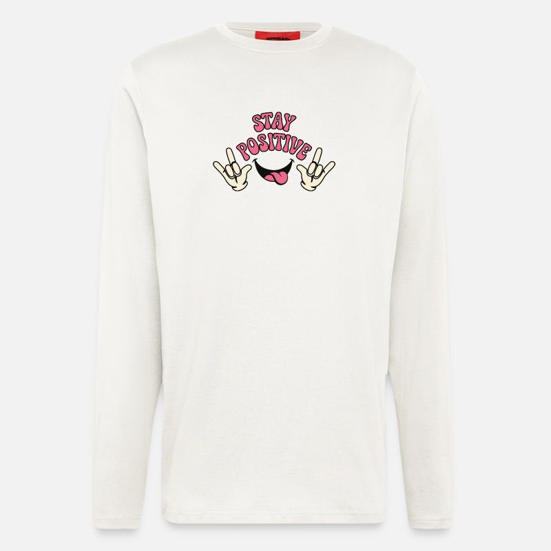 Verspieltes positives Vibes-Typografie-Design - Langarmshirt - made by SPREAD  - OFF WHITE