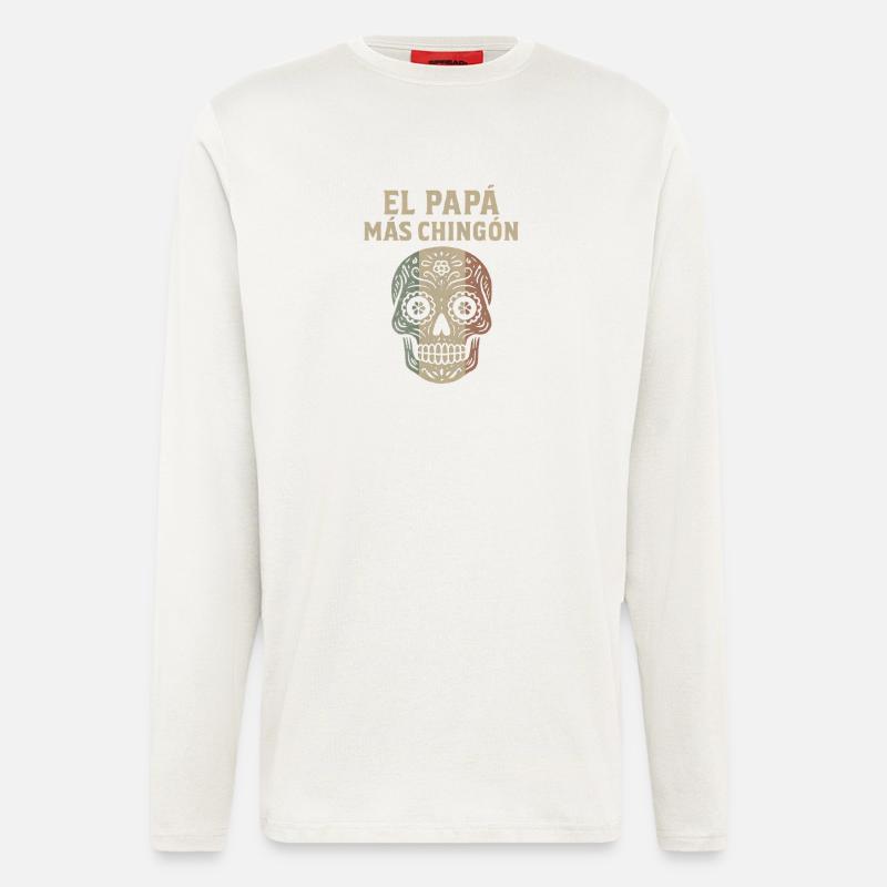El Papa Mas Chingon - Langarmshirt - made by SPREAD  - OFF WHITE