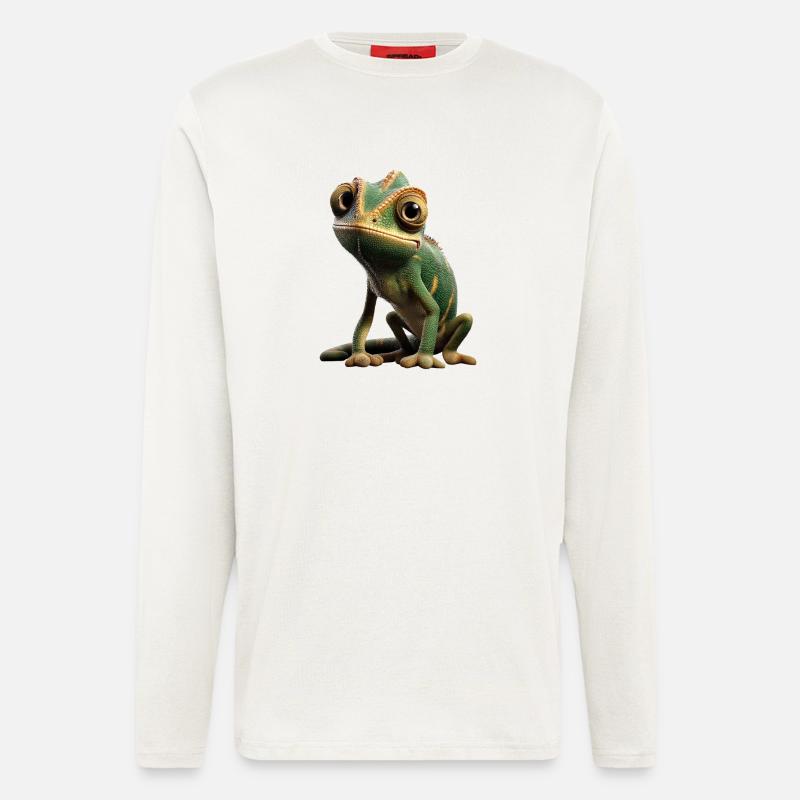 Chamäleon Echse Reptil Chameleon Leguan Eidechse - Langarmshirt - made by SPREAD  - OFF WHITE