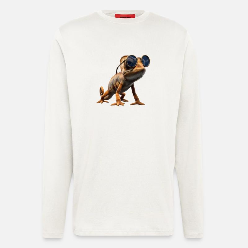 Chameleon Lizard Reptile Chameleon Iguana Lizard - Longsleeve - made by SPREAD - OFF WHITE