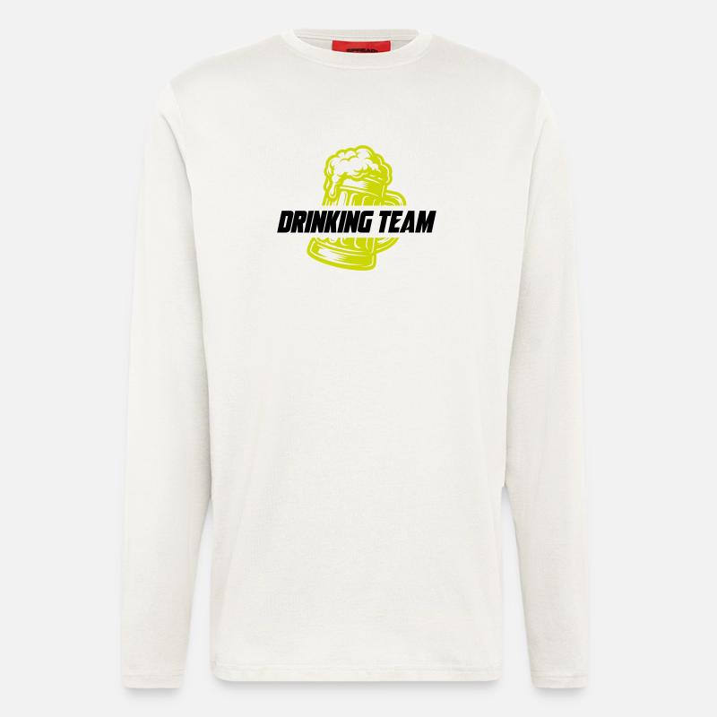 Drinking Team Bier - Langarmshirt - made by SPREAD  - OFF WHITE