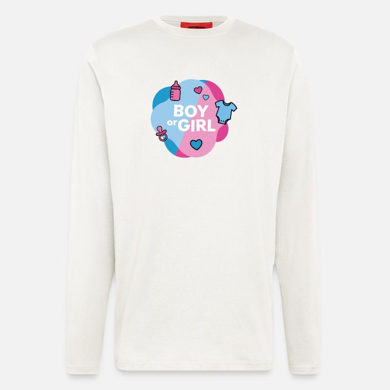 Geschlecht enthüllen Junge oder Mädchen - Langarmshirt - made by SPREAD  - OFF WHITE