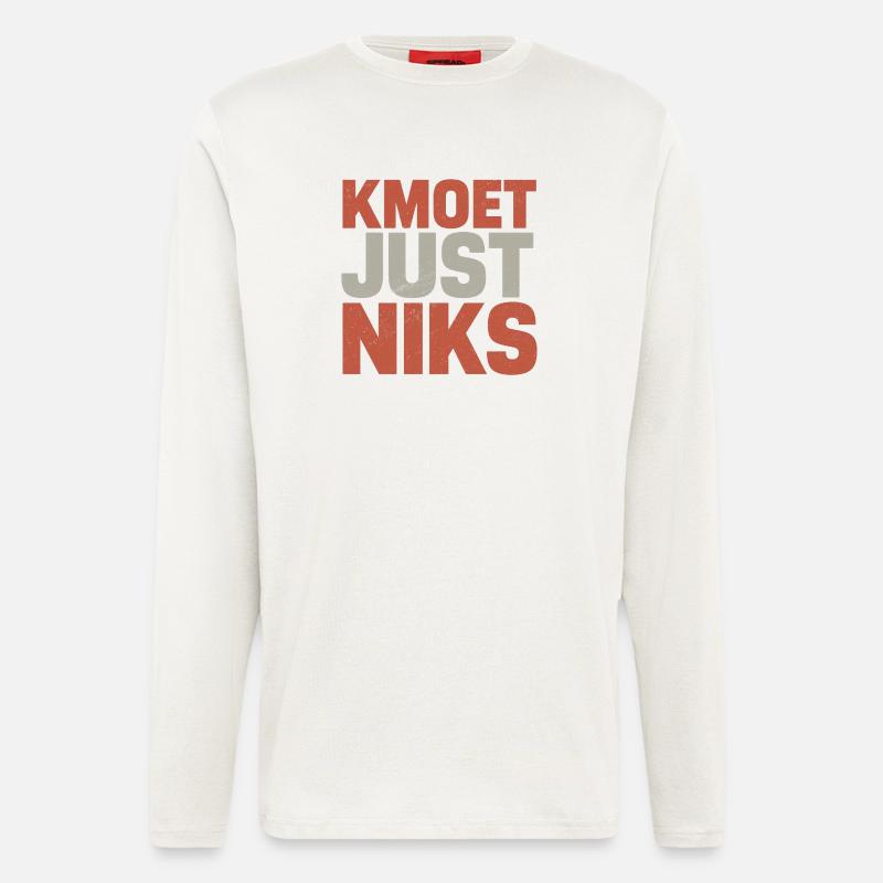 Kmoet just nothing, Dialecte anversois Chemises - Manches longues bio décontracté fabriqué en UE - OFF WHITE
