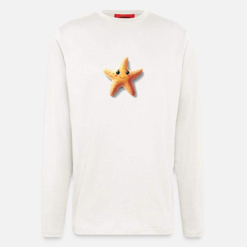 Cute starfish with laughter - Longsleeve - made by SPREAD  - OFF WHITE