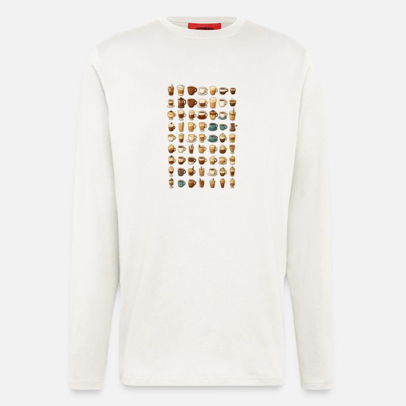 Various coffee drinks illustration - Longsleeve - made by SPREAD  - OFF WHITE