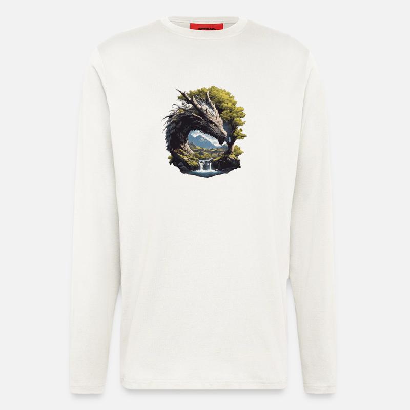 Drachen Drache - Langarmshirt - made by SPREAD  - OFF WHITE