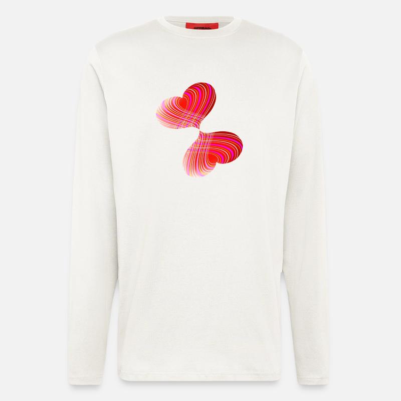 Verliebte Herzen | Pärchen | Liebe | Geschenkidee - Langarmshirt - made by SPREAD  - OFF WHITE
