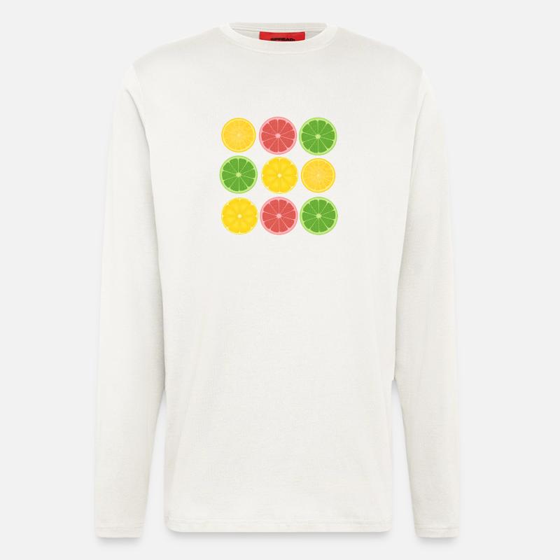 Frucht-Zitrus-Color-Blocking-Design - Langarmshirt - made by SPREAD  - OFF WHITE