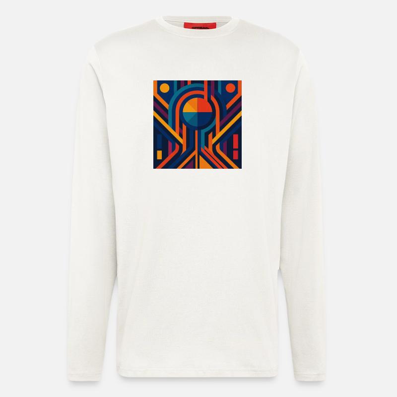 Lebendiges geometrisch-abstraktes Design - Langarmshirt - made by SPREAD  - OFF WHITE