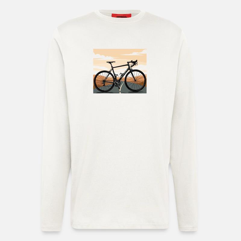 Dynamic bike in sunset - Longsleeve - made by SPREAD  - OFF WHITE