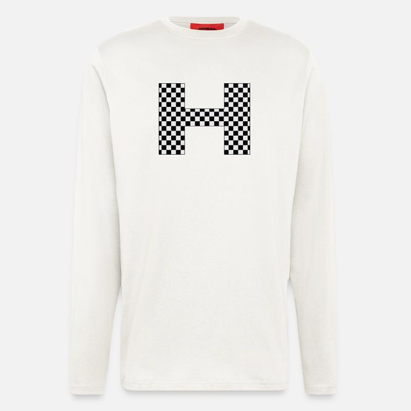 Letter H Checkerboard Pattern - Longsleeve - made by SPREAD  - OFF WHITE