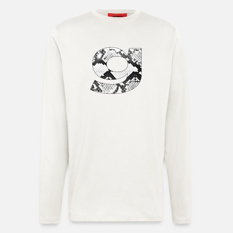 Schlangenhaut Muster Buchstabe g - Langarmshirt - made by SPREAD  - OFF WHITE