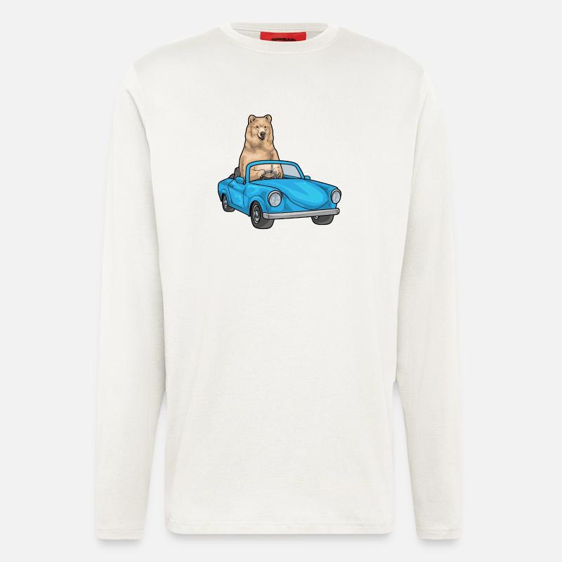 Bär Auto - Langarmshirt - made by SPREAD  - OFF WHITE