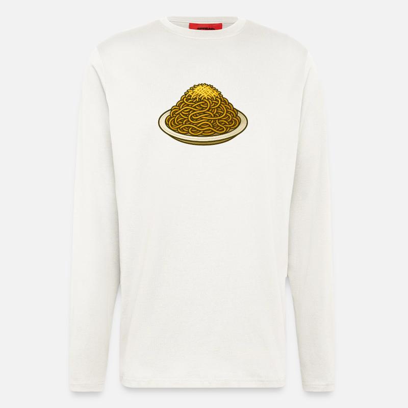Spaghetti mit Käse Illustration - Langarmshirt - made by SPREAD  - OFF WHITE
