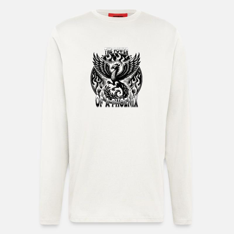 Fiery phoenix with fire - Longsleeve - made by SPREAD  - OFF WHITE