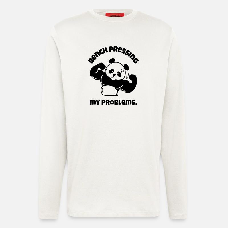 Bench Pressing My Problems - Longsleeve - made by SPREAD  - OFF WHITE