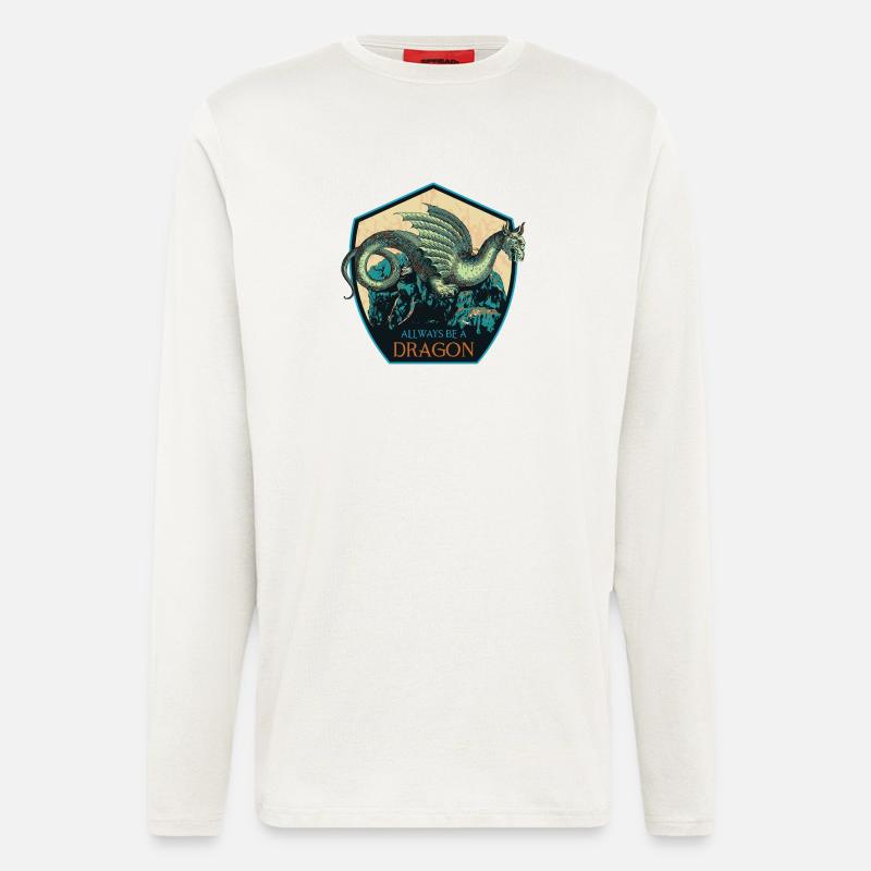 Mythical Dragon Crest and Magic Elements - Longsleeve - made by SPREAD  - OFF WHITE