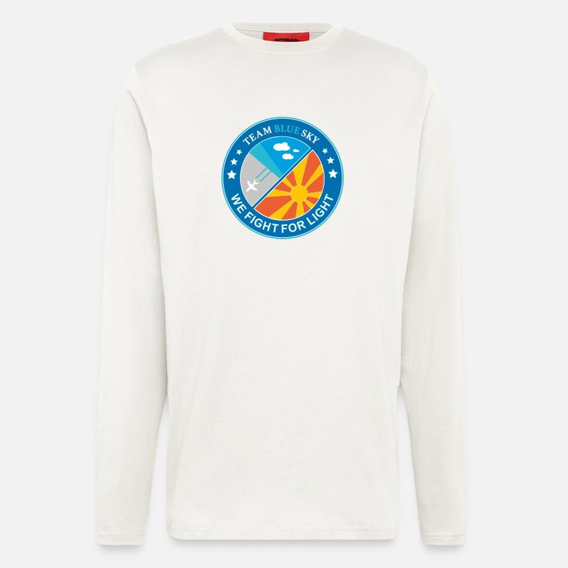 Lichtkrieger Abzeichen Sommer Sonne blauer Himmel - Langarmshirt - made by SPREAD  - OFF WHITE
