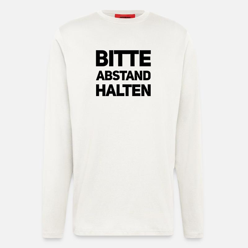 Bitte Abstand halten Morgenmuffel Langschläfer - Langarmshirt - made by SPREAD  - OFF WHITE