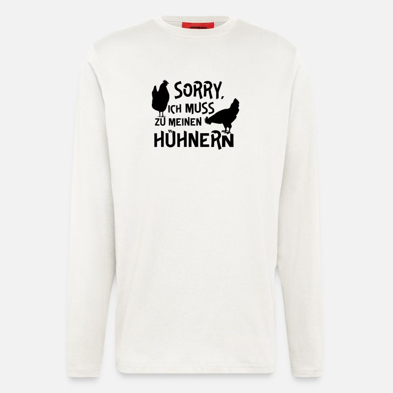 Humorous chicken design with text - Longsleeve - made by SPREAD  - OFF WHITE