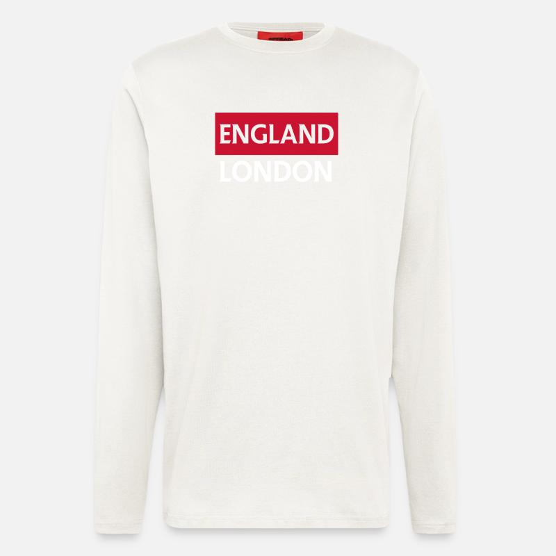 Conception de rotation du drapeau anglais - Manches longues bio décontracté fabriqué en UE - OFF WHITE