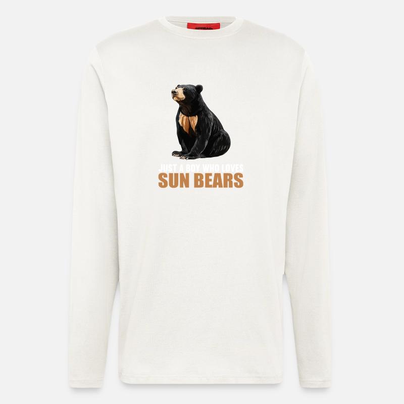Sun Bear Malaienbär - Langarmshirt - made by SPREAD  - OFF WHITE