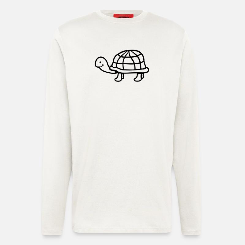 Turtle long neck smiling happy funny - Longsleeve - made by SPREAD  - OFF WHITE