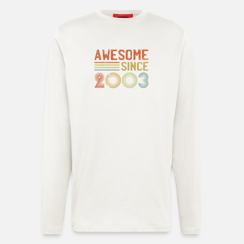 Retro 2003 Feier Diagramm Text - Langarmshirt - made by SPREAD  - OFF WHITE
