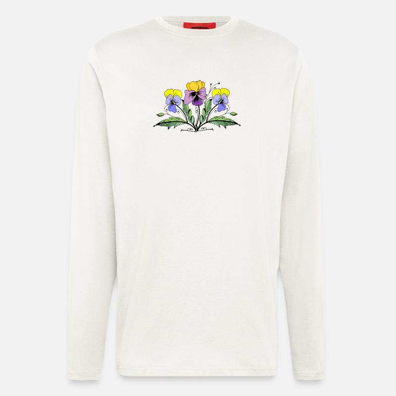 Fleur - Manches longues bio décontracté fabriqué en UE - OFF WHITE