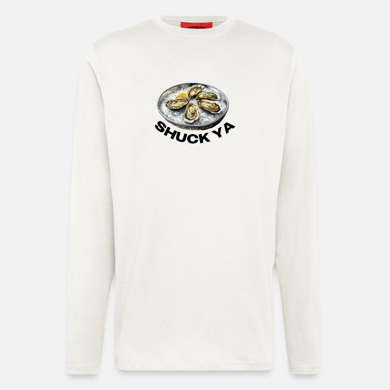 Frischer Austern-Genuss auf Eis - Langarmshirt - made by SPREAD  - OFF WHITE