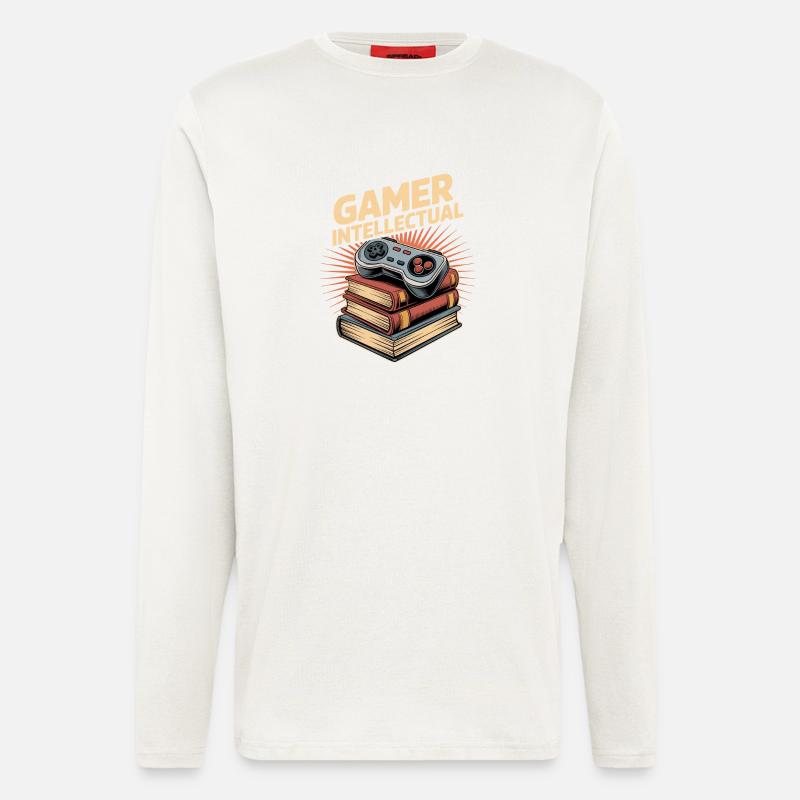 Gamer Intellectual Controller Book Stack - Longsleeve - made by SPREAD  - OFF WHITE