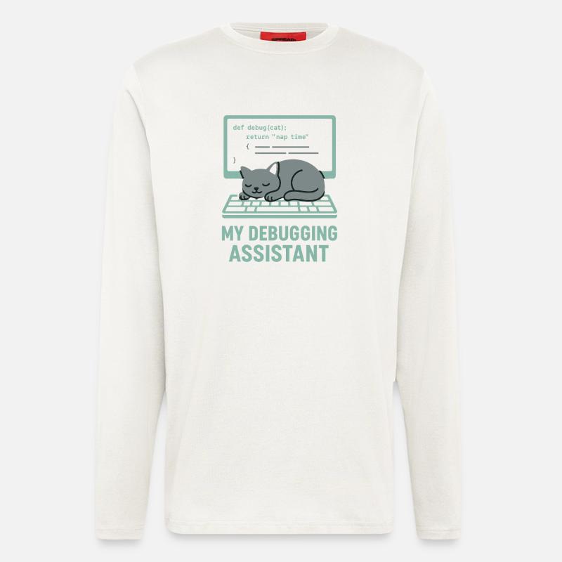 Mein Debugging Assistent Katze - Langarmshirt - made by SPREAD  - OFF WHITE