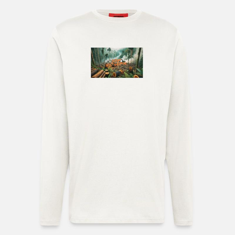 Stop Extinction: Waldschutz Design - Langarmshirt - made by SPREAD  - OFF WHITE