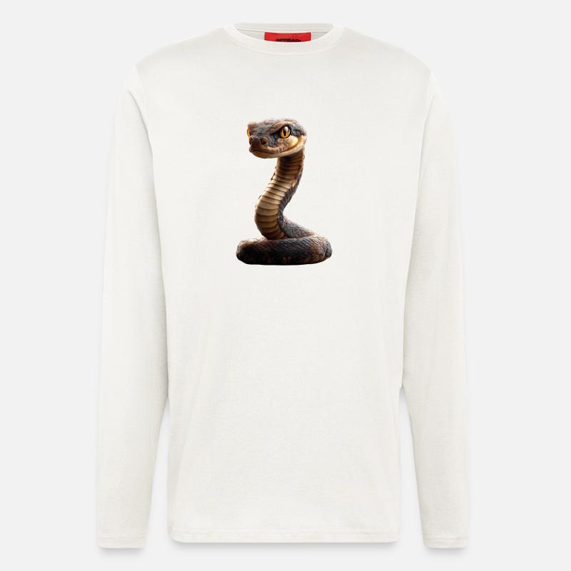 Schlange Python Kobra Klapperschlange Schlangen - Langarmshirt - made by SPREAD  - OFF WHITE