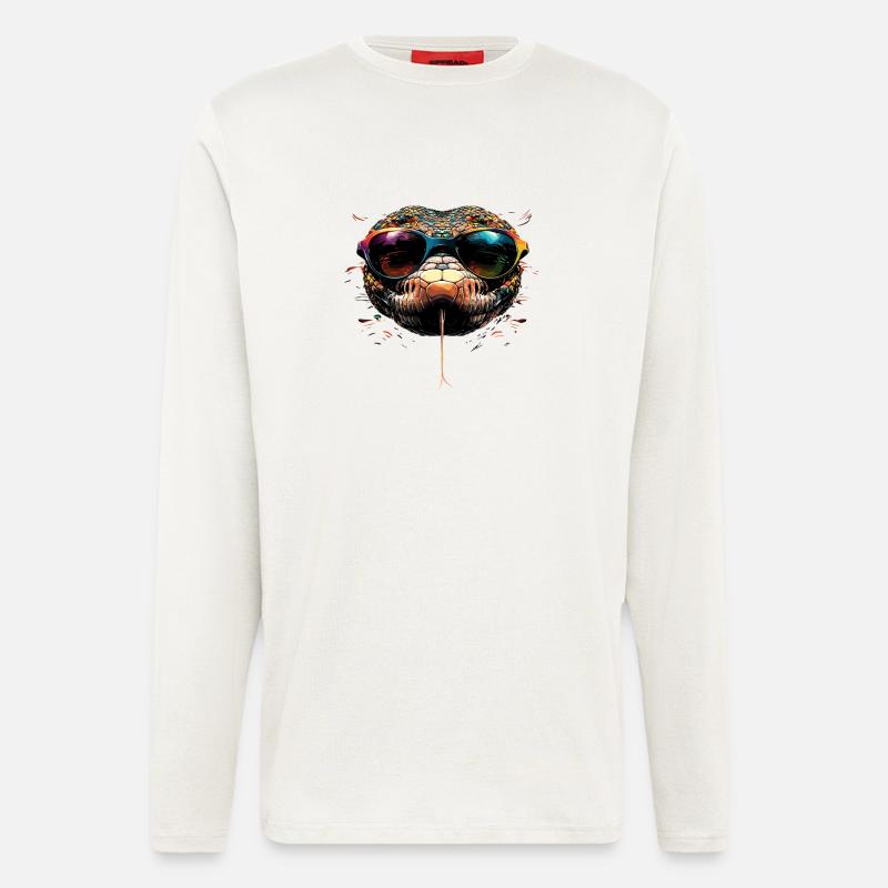 Schlange Python Kobra Klapperschlange Schlangen - Langarmshirt - made by SPREAD  - OFF WHITE