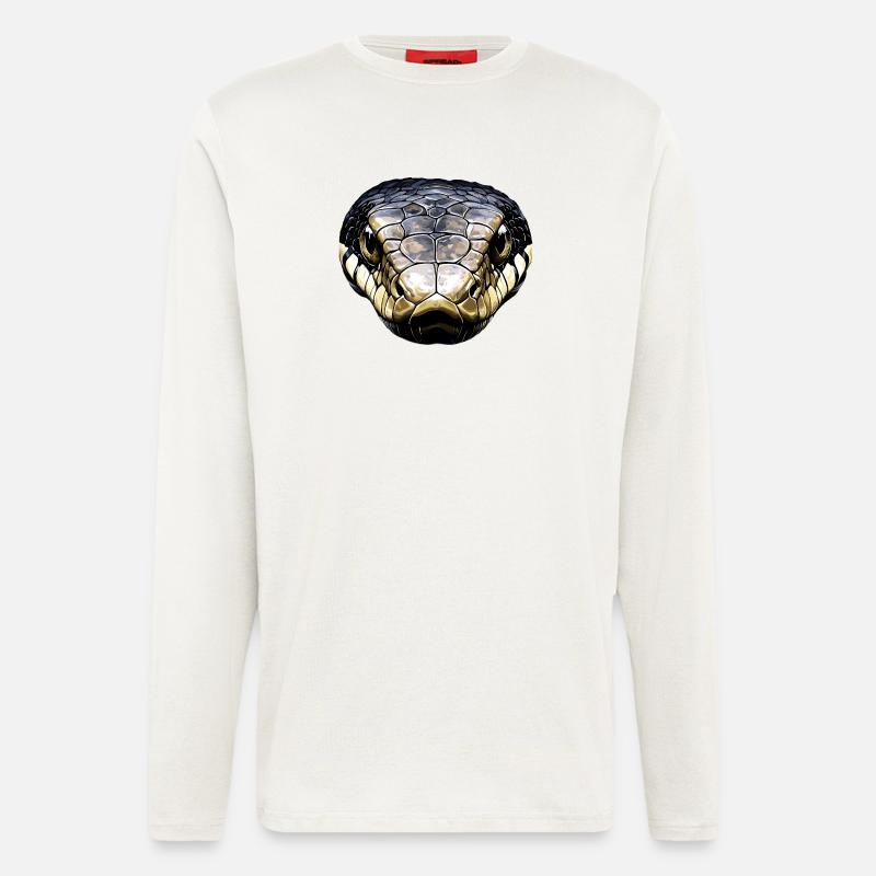 Schlange Python Kobra Klapperschlange Schlangen - Langarmshirt - made by SPREAD  - OFF WHITE