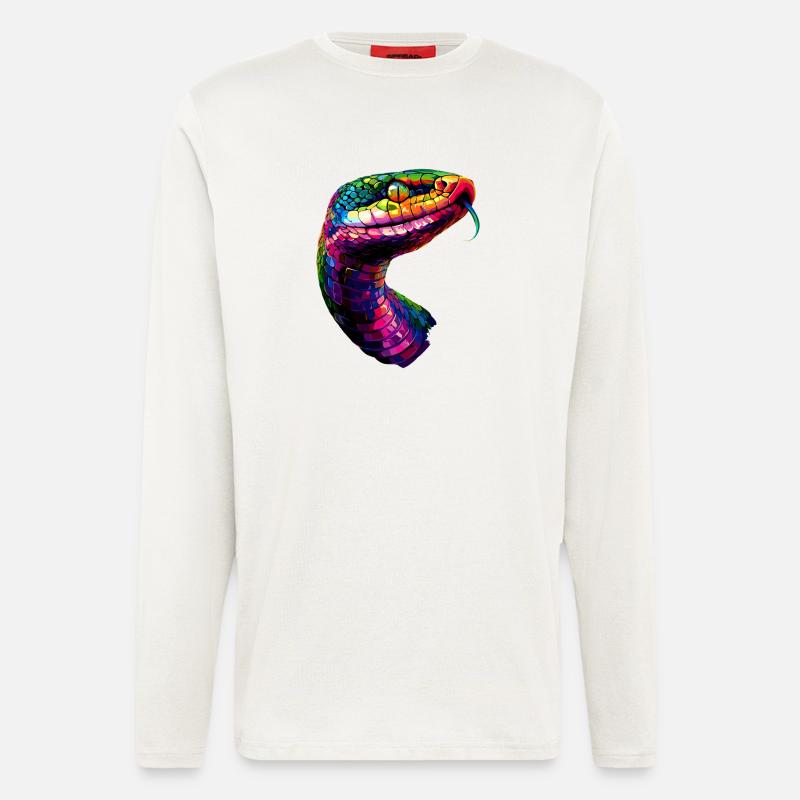 Schlange Python Kobra Klapperschlange Schlangen - Langarmshirt - made by SPREAD  - OFF WHITE