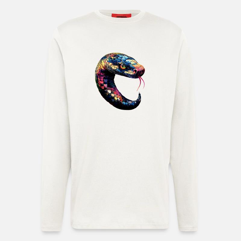 Schlange Python Kobra Klapperschlange Schlangen - Langarmshirt - made by SPREAD  - OFF WHITE