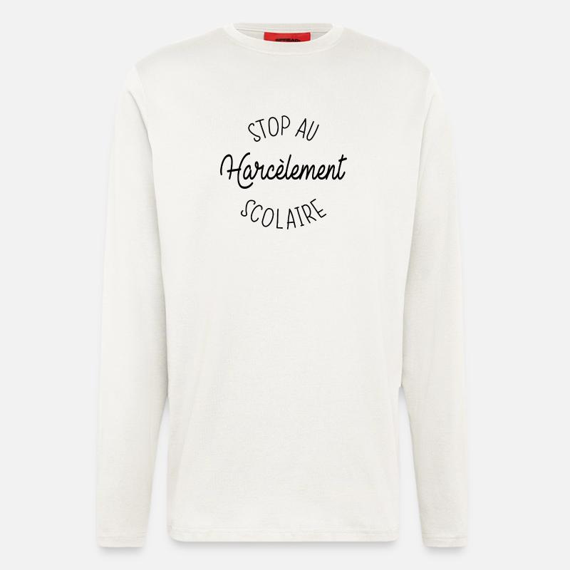 Stoppen Sie Mobbing in der Schule - Langarmshirt - made by SPREAD  - OFF WHITE