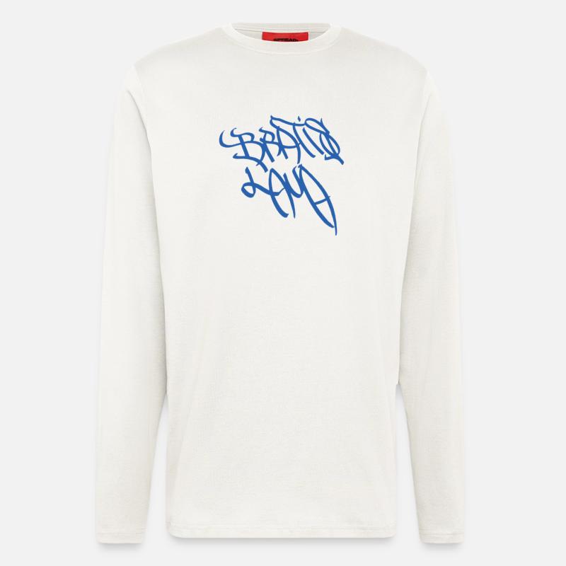 Expressive Graffiti Schriftzug Bratislava - Langarmshirt - made by SPREAD  - OFF WHITE