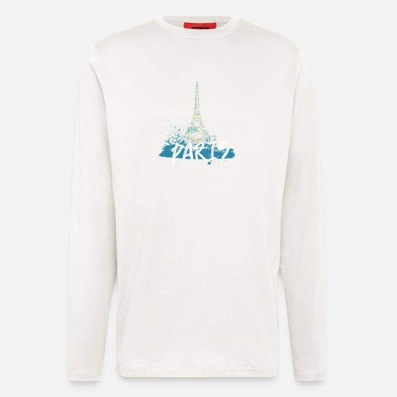 Paris Eiffel Tower with Calligraphy - Longsleeve - made by SPREAD  - OFF WHITE