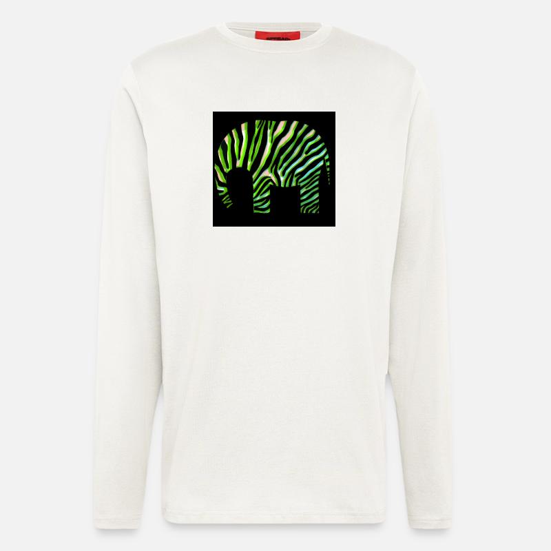 Grünes Zebra Print Abstraktes Design - Langarmshirt - made by SPREAD  - OFF WHITE