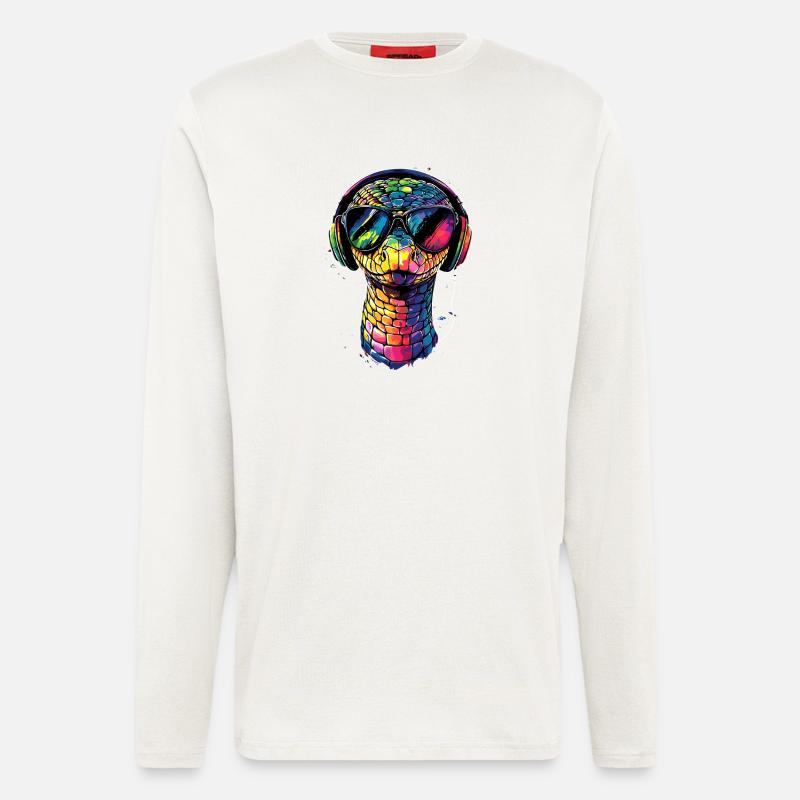 Schlange Python Kobra Klapperschlange Schlangen - Langarmshirt - made by SPREAD - OFF WHITE