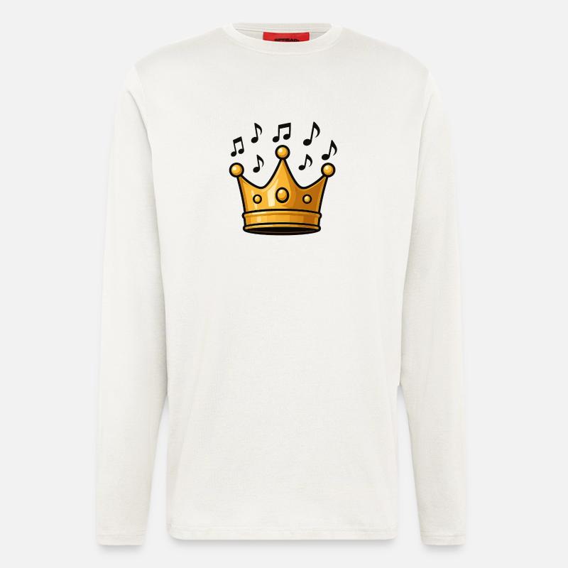 King's crown with musical elements - Longsleeve - made by SPREAD  - OFF WHITE