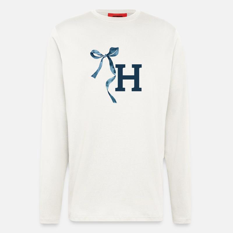 Monogram h Geschenkidee - Langarmshirt - made by SPREAD  - OFF WHITE