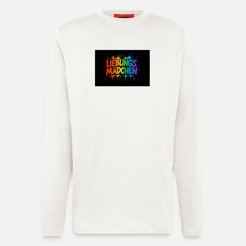 Lieblingsmädchen – Buntes Graffiti mit Farbspritze - Langarmshirt - made by SPREAD  - OFF WHITE