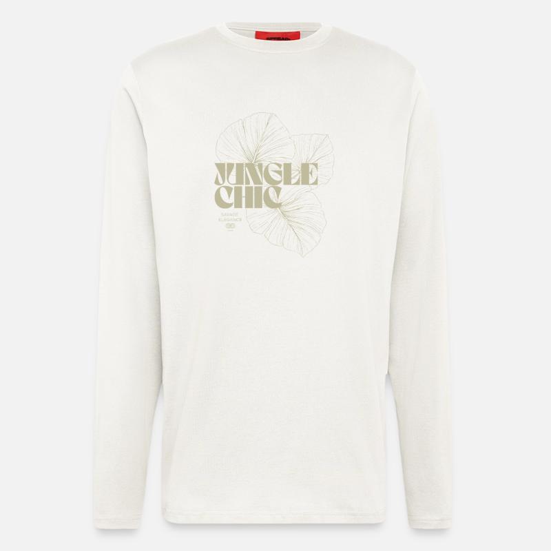 Tropical Monstera Leaf Pattern Design - Longsleeve - made by SPREAD  - OFF WHITE