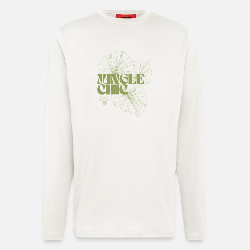 Dschungelblatt-Abenteuer-Design - Langarmshirt - made by SPREAD  - OFF WHITE