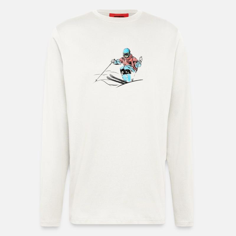 Mogul skiing - Langarmshirt - made by SPREAD  - OFF WHITE